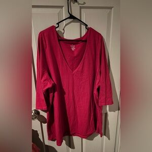 Torrid Wms Plus 3/4 Sleeve Vneck Top ~ Torrid 6